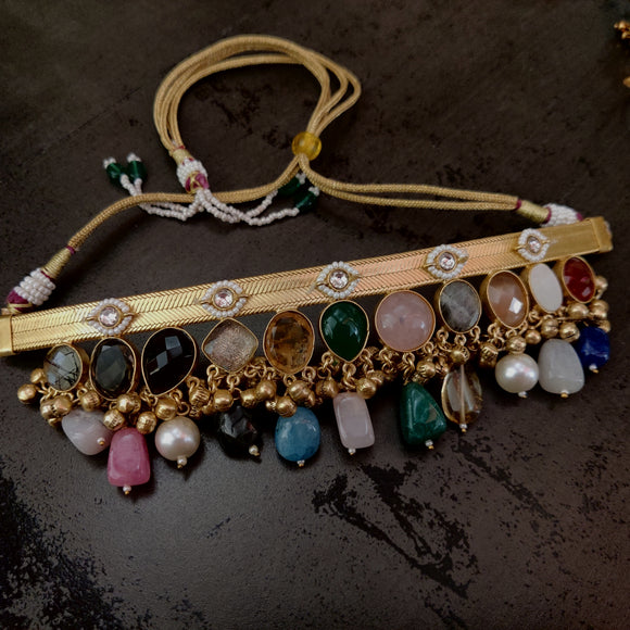 WEAR ME EXCLUSIVE REAL SEMI PRECIOUS STONE CHOKER