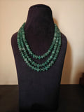 REAL GREEN STRAWBERRY MELON MULTI-STRAND NATURAL STONE NECKLACE