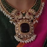 EXCLUSIVE PEACOCK DESIGN VICTORIAN CHOKER WITH EARRINGS