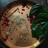 EXCLUSIVE ROSE QUARTZ KUNDAN JADAU PENDANT WITH SEMI PRECIOUS STONE STRING AND HANGINGS