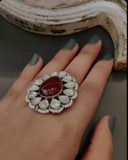 SILVER STONE RING (ADJUSTABLE)