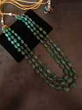 REAL GREEN STRAWBERRY MELON MULTI-STRAND NATURAL STONE NECKLACE