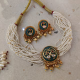 DESIGNER FINEST QUALITY INLAY WORK CHOKER WITH EARRINGS