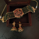 TEMPLE CHOKER IN FINEST FINISH WITH EARRINGS