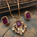 DESIGNER KUNDAN NECKLACE WITH EARRINGS
