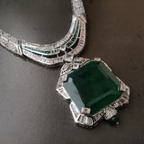 EXQUISITE IMITATION EMERALD STONE NECKLACE