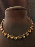 DESGINER KUNDAN AND CZ STONE NECKLACE WITH EARRINGS