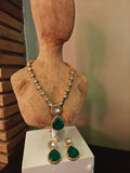 DESIGNER SEMI PRECIOSSTONE NECKLACE WITH EARRINGS