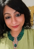 EXCLUSIVE CZ STONE AND DOUBLET STONE NECKLACE WITH EARRINGS