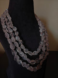 ROSE QUARTZ MULTI-STRAND NATURAL STONE NECKLACE