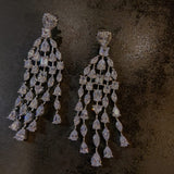 CASCADING CZ STONE CHANDELIER EARRINGS