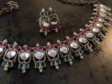 EXCLUSIVE TRIBAL SILVER CHOKER WITH EARRINGS