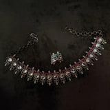 EXCLUSIVE TRIBAL SILVER CHOKER WITH EARRINGS