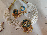 DESIGNER FINEST QUALITY INLAY WORK CHOKER WITH EARRINGS