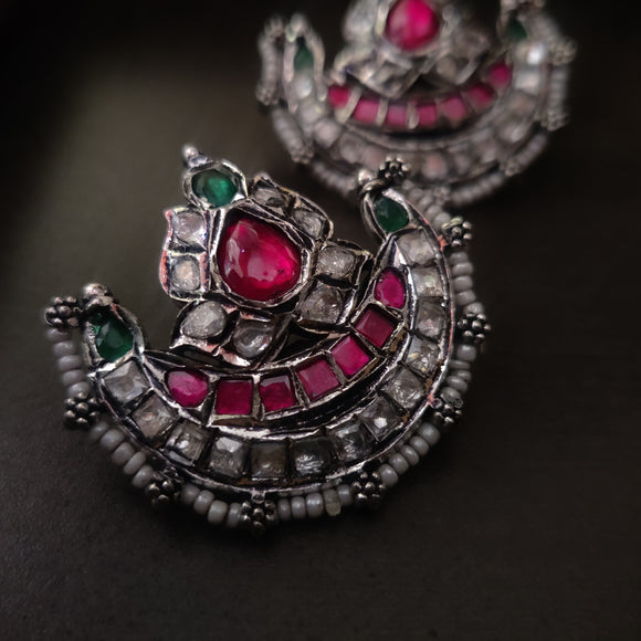 EXCLUSIVE POLKI KUNDAN FITTED EARRINGS (STUDS)