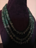 REAL GREEN STRAWBERRY MELON MULTI-STRAND NATURAL STONE NECKLACE