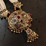 HANDCRAFTED STATEMENT JADAU NECKLACE WITH EARRINGS