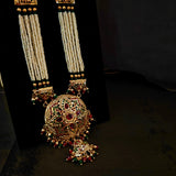HANDCRAFTED STATEMENT JADAU NECKLACE WITH EARRINGS