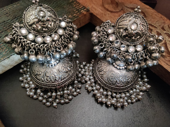 SILVER PLATED STATEMENT JHUMKAAS