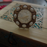 MOON STONE AND PEARL COCKTAIL RING