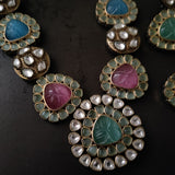 EXCLUSIVE FINEST QUALITY MULTICOLOR STONE NECKLACE WITH EARRINGS