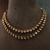 AC DC KUNDAN NECKLACE WITH EARRINGS