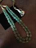 REAL GREEN STRAWBERRY MELON MULTI-STRAND NATURAL STONE NECKLACE