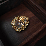 KUNDAN RING IN ROSE QUARTZ