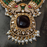 EXCLUSIVE PEACOCK DESIGN VICTORIAN CHOKER WITH EARRINGS