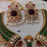 EXCLUSIVE PEACOCK DESIGN VICTORIAN CHOKER WITH EARRINGS