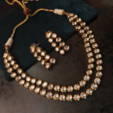 AC DC KUNDAN NECKLACE WITH EARRINGS