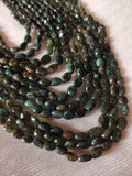 REAL EMERALD GREEN MULTI-STRAND NATURAL STONE NECKLACE