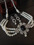 DESIGNER CZ STONE NECKLACE WITH EARRINGS