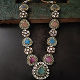 EXCLUSIVE FINEST QUALITY MULTICOLOR STONE NECKLACE WITH EARRINGS