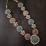 EXCLUSIVE FINEST QUALITY MULTICOLOR STONE NECKLACE WITH EARRINGS