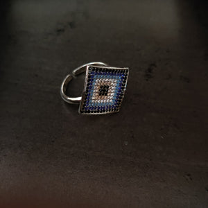 SILVER EVILS EYE RING