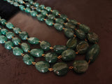 REAL GREEN STRAWBERRY MELON MULTI-STRAND NATURAL STONE NECKLACE