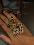 STATEMENT PEACOCK ADJUSTABLE RING