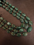 REAL GREEN STRAWBERRY MELON MULTI-STRAND NATURAL STONE NECKLACE