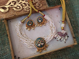 DESIGNER FINEST QUALITY INLAY WORK CHOKER WITH EARRINGS