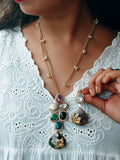 Exquisite Multi-Colour Semi-Precious Stone Pendant Set