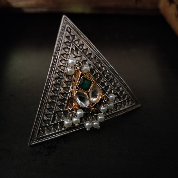TRIBAL SILVER PLATED RING