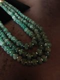 REAL GREEN STRAWBERRY MELON MULTI-STRAND NATURAL STONE NECKLACE