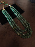 REAL GREEN STRAWBERRY MELON MULTI-STRAND NATURAL STONE NECKLACE