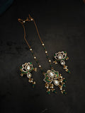 EMERALD GREEN KUNDAN & PEARL PENDANT NECKLACE