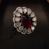 SILVER STONE RING (ADJUSTABLE)