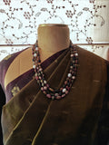 WEAR ME EXCLUSIVE REAL TOURMALINE AND PEARL 3 LAYER STRING