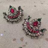 EXCLUSIVE POLKI KUNDAN FITTED EARRINGS (STUDS)