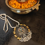 WEAR ME EXCLUSIVE DESIGNER SILVER PENDANT WITH REAL PEARL STRING