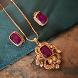DESIGNER KUNDAN NECKLACE WITH EARRINGS